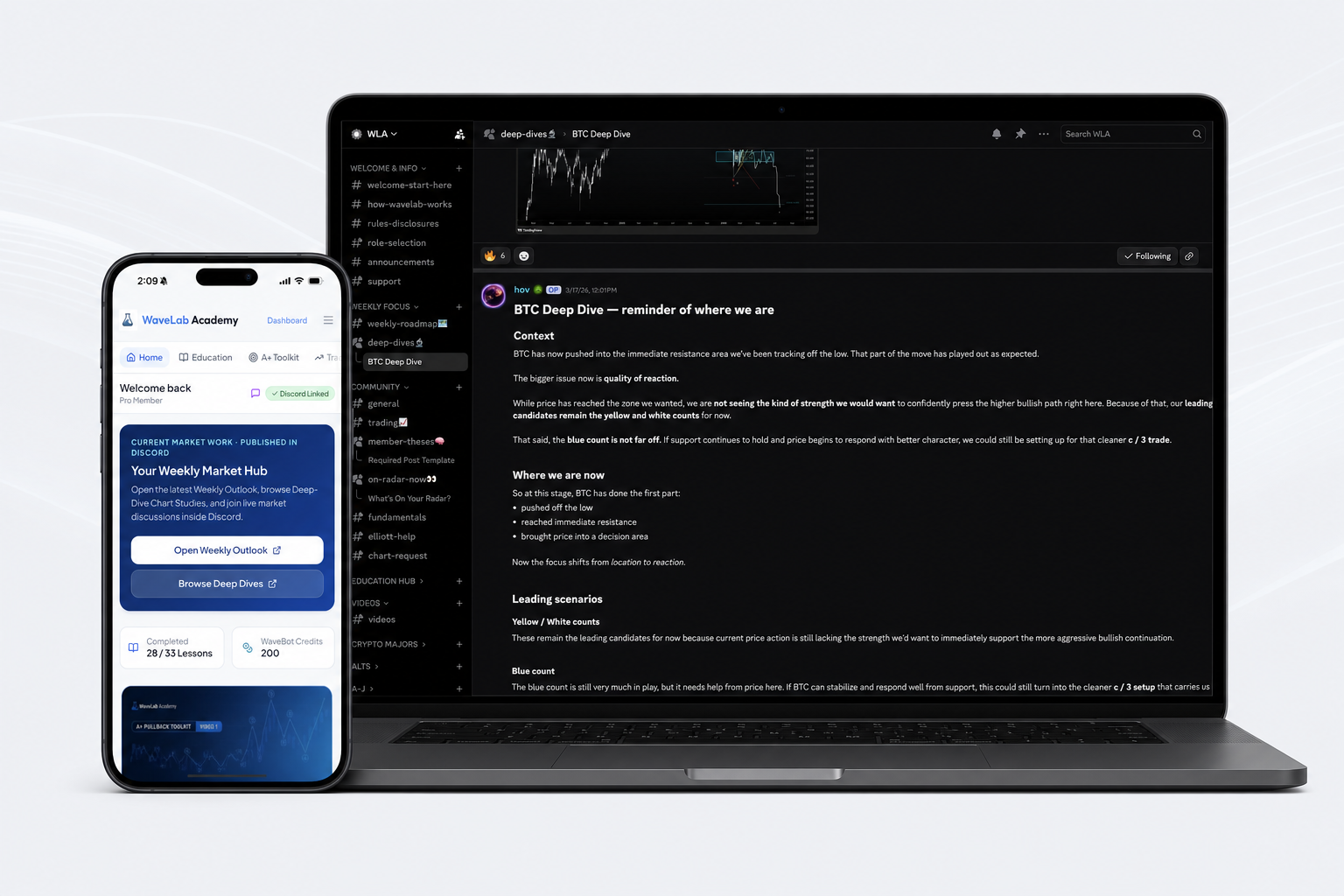 WaveLab Academy — Discord deep-dive and mobile app